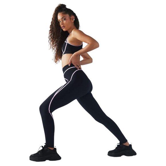 Savage X Fenty X-mesh High Waisted Small Black and Pink Leggings - Picture 2 of 11